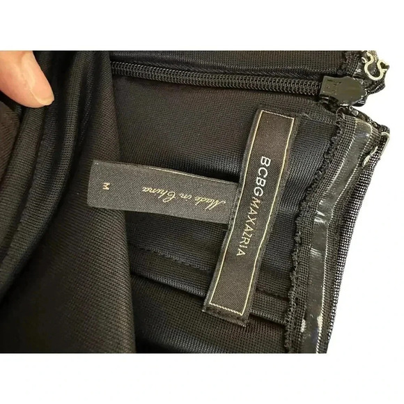 BCBGMAXAZRIA Gunmetal Mini Bodycon Dress Size Medium - Picture 4 of 10